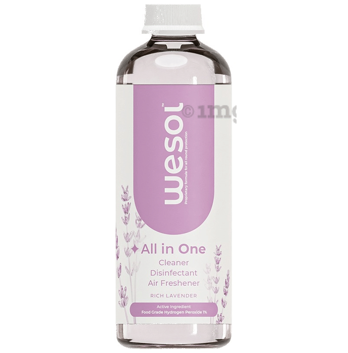 Wesol Food Grade Hydrogen Peroxide 1% All in One Multi Surface Cleaner Liquid, Disinfectant and Air Freshener Rich Lavender