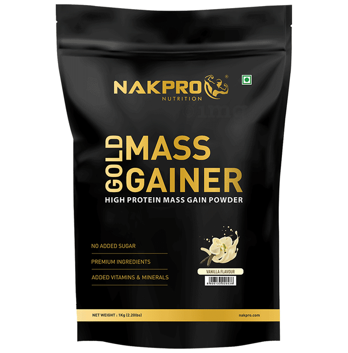 Nakpro Nutrition Gold Mass Gainer Powder Vanilla
