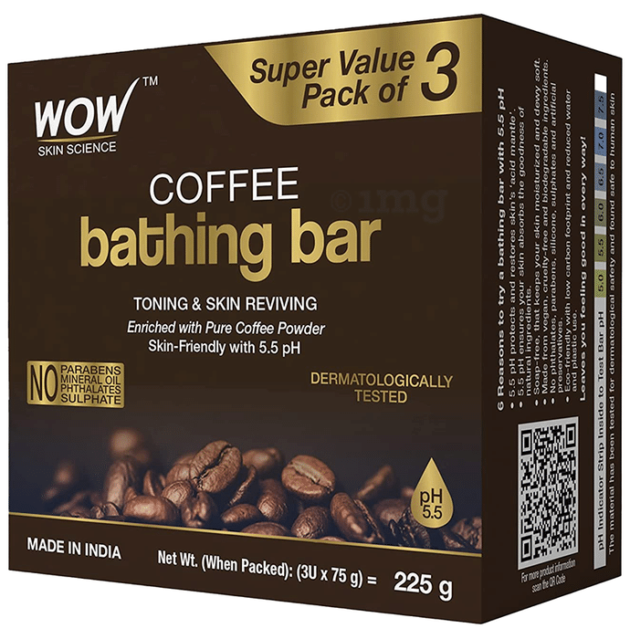 WOW Skin Science Coffee Bathing Bar (75gm Each)