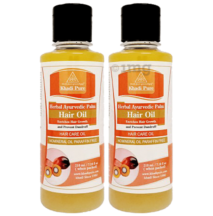 Khadi Pure Herbal Ayurvedic Palm Hair Oil (210ml Each)