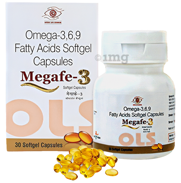 Megafe 3 100% Veg Omega 3,6,9 Fatty Acids 500mg Capsule for Women & Men