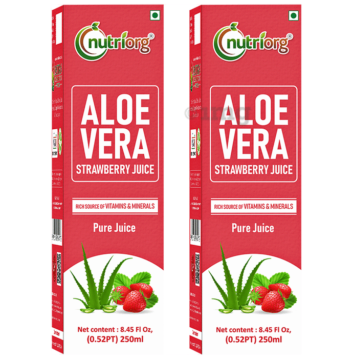 Nutriorg Aloevera Strawberry Juice (250ml Each)