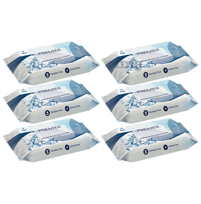 Premier Tissues Premium Eau De Cologne Wet Wipes (10 Each)