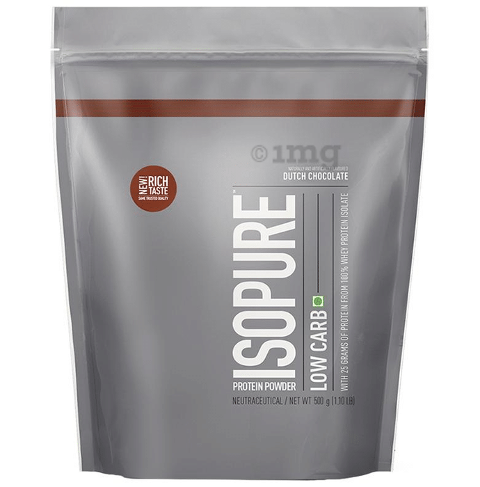 Isopure Low Carb 100% Whey Protein Isolate for Fitness | No Added Sugar | Flavour Dutch Chocolate