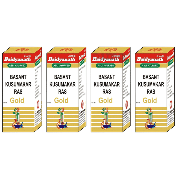 Baidyanath (Jhansi) Basant Kusumakar Ras with Gold Tablets (5 Each)