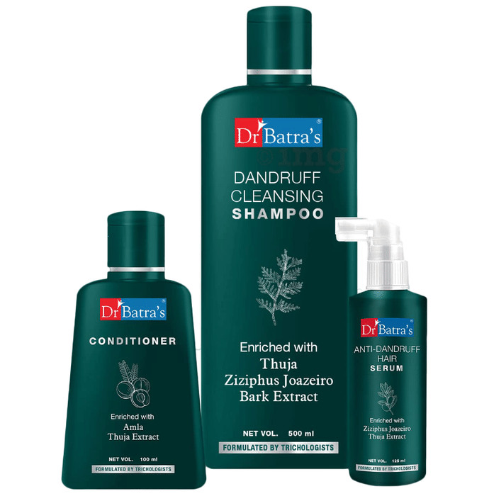 Dr Batra's Combo Pack of Anti-Dandruff Hair Serum 125ml, Conditioner 100ml and Dandruff Cleansing Shampoo 500ml