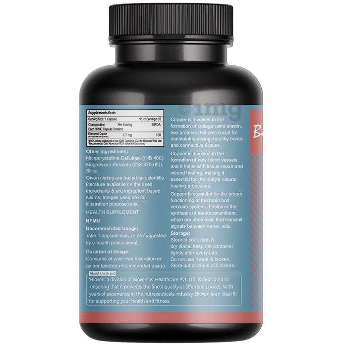 Bioven Elemental Copper Capsule: Buy bottle of 60.0 capsules at