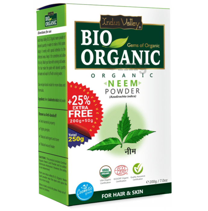 Indus Valley Bio Organic Neem Leaf Powder +25% Extra Free