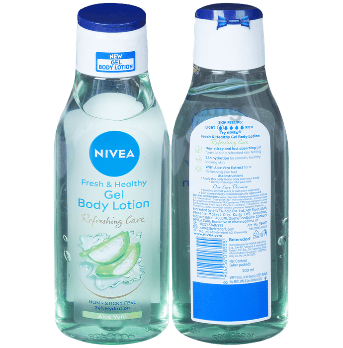 Nivea Fresh & Healthy Gel Body Lotion Refreshing Care Aloe Vera