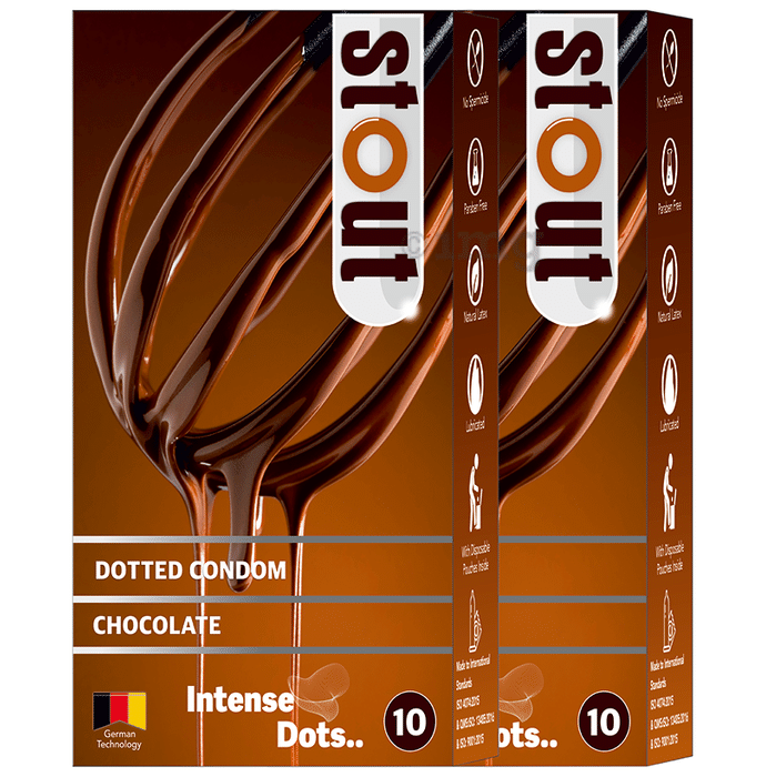 Stout Dotted Condom (10 Each) Chocolate