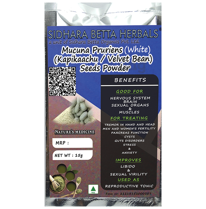 Sidhara Betta Herbals Mucuna Pruriens White Powder Buy packet of 15.0
