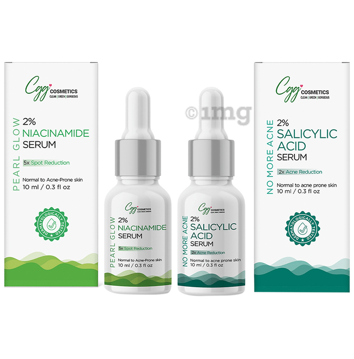 CGG Cosmetics Combo Pack of 2% Niacinamide Serum (10ml) & 2% Salicylic Acid Serum (10ml)