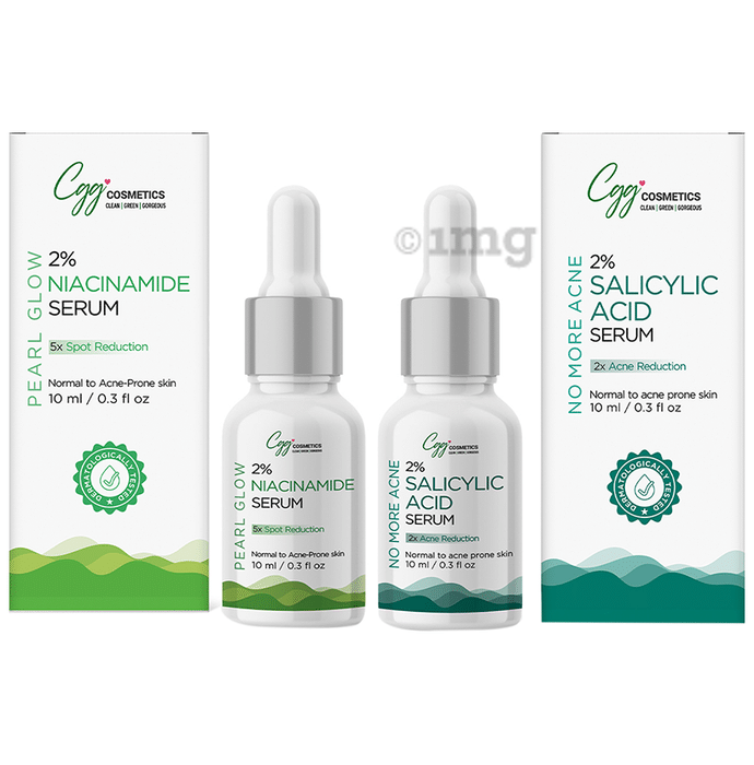 CGG Cosmetics Combo Pack of 2% Niacinamide Serum (10ml) & 2% Salicylic Acid Serum (10ml)