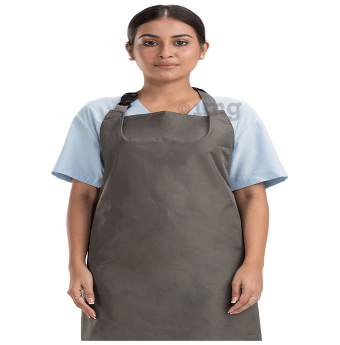 Agarwals Reusable Waterproof Front Apron For Hospital & Home Use Tie-Type | Size - 45”x23” Grey