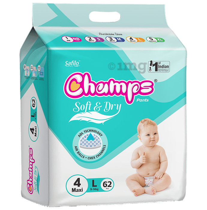 Champs Soft and Dry Pant Diaper Large
