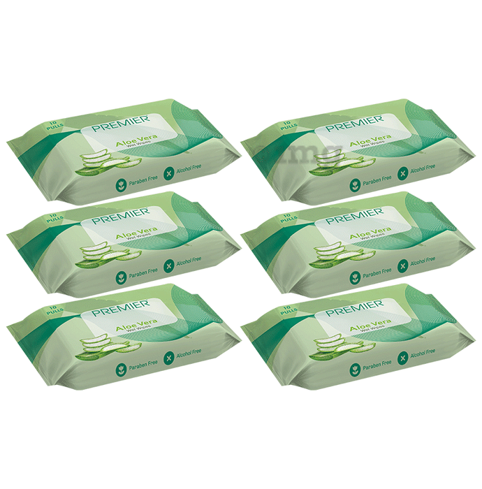 Premier Tissues Wet Wipes (10 Each) Aloe Vera