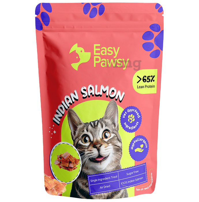 Easy Pawsy Indian Salmon Fish Jerky Real Treat for Cats Sugar Free