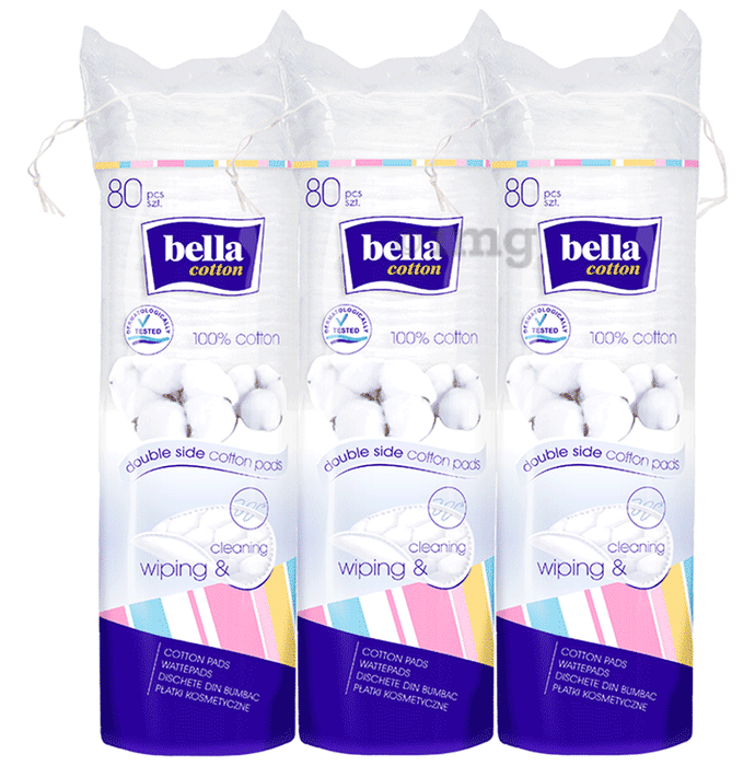Bella Double Side Cotton Pads (80 Each) Buy 2 Get 1 Free