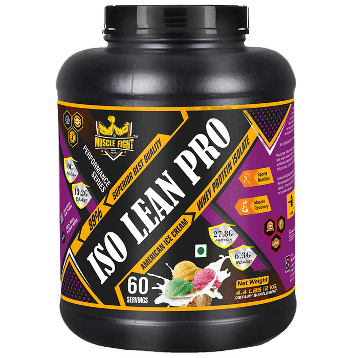 Muscle Fight ISO Lean Pro Whey Protein Powder American Ice Cream