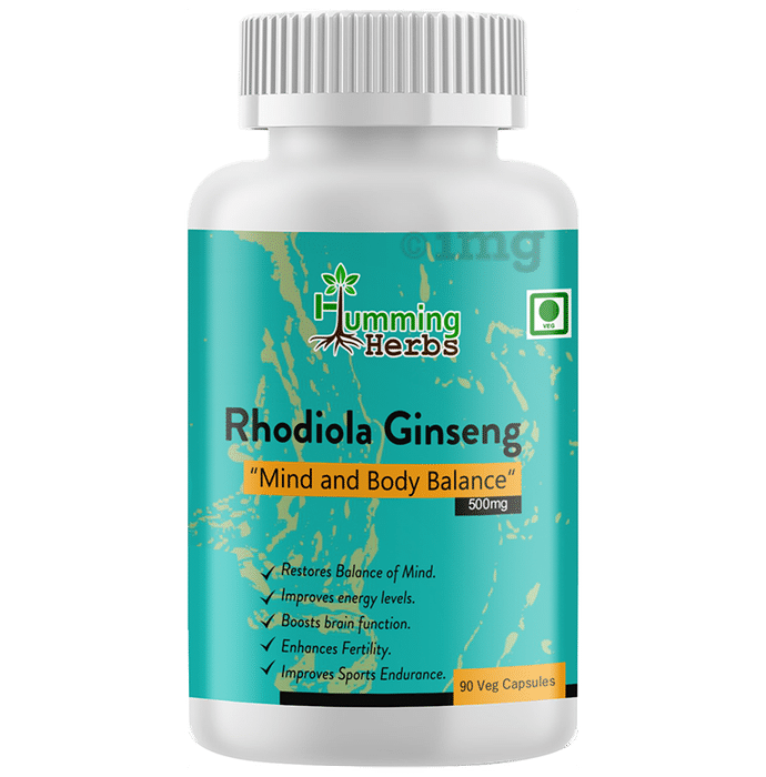 Humming Herbs Rhodiola Ginseng 500mg Veg Capsule