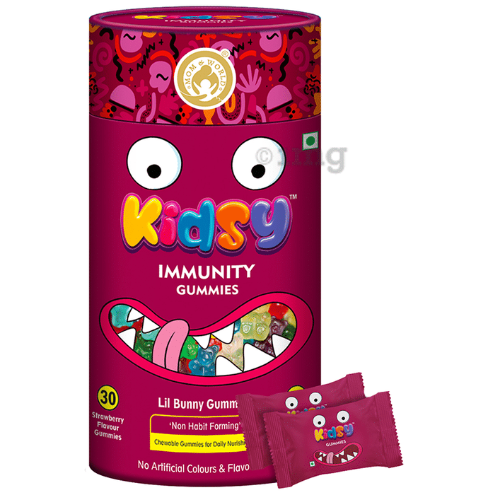 Mom & World Kidsy Immunity Gummies (30 Each) Strawberry