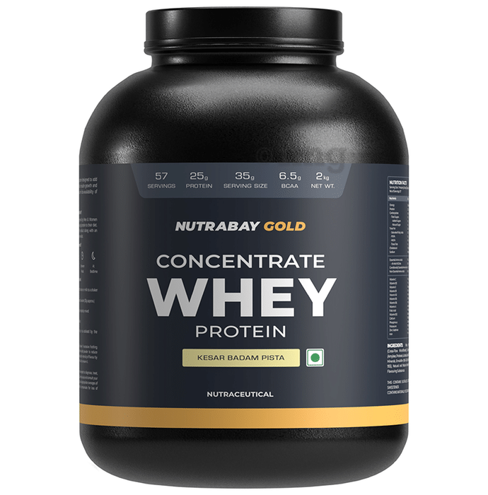Nutrabay Whey Concentrate Protein for Muscle Recovery | No Added  Powder Kesar Badam Pista