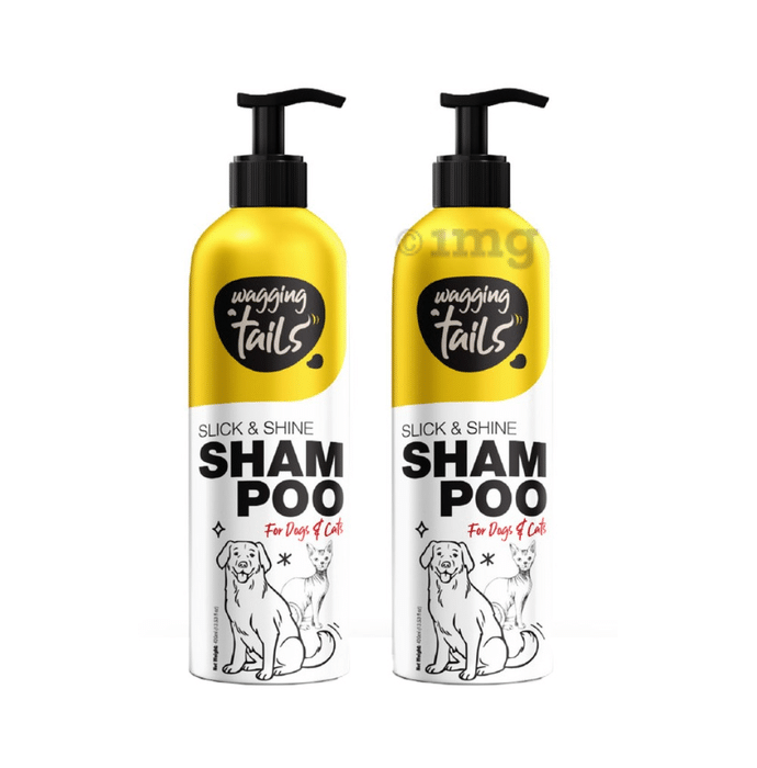 Wagging Tails Slick & Shine Shampoo for Dogs & Cats (400ml Each)