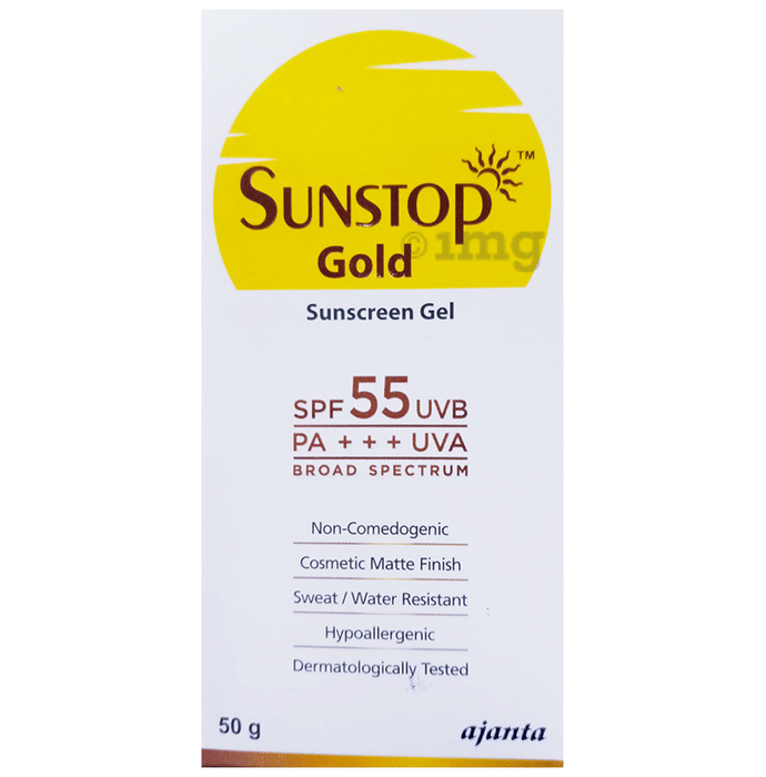 Sunstop Gold Sunscreen Gel SPF 55 PA+++ | Matte-Finish & Sweat/Water-Resistant