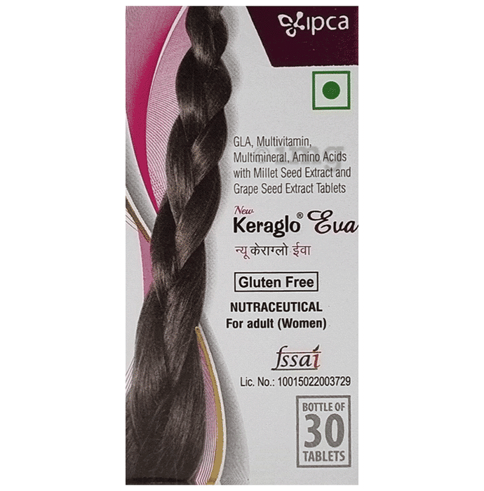 Keraglo Eva Tablet for Adult Women | Hair Fall Treatment Gluten Free
