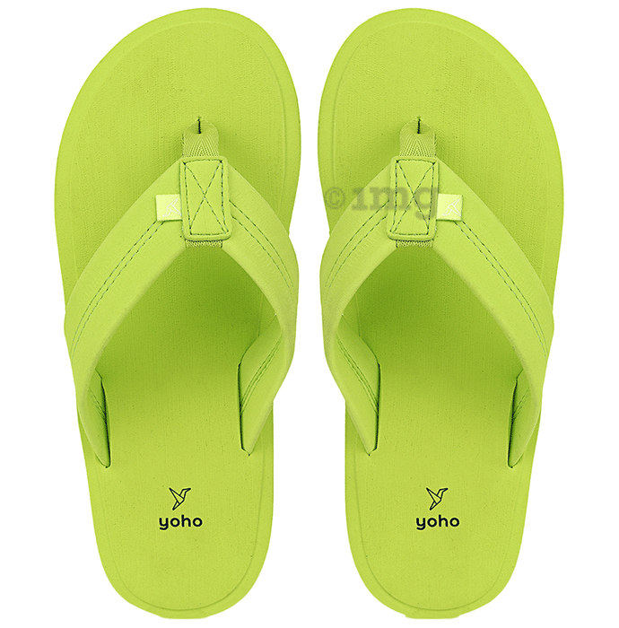 Yoho Lifestyle Doctor Ortho Soft Comfortable and Stylish Flip Flop Slippers for Men Lemon Green 8