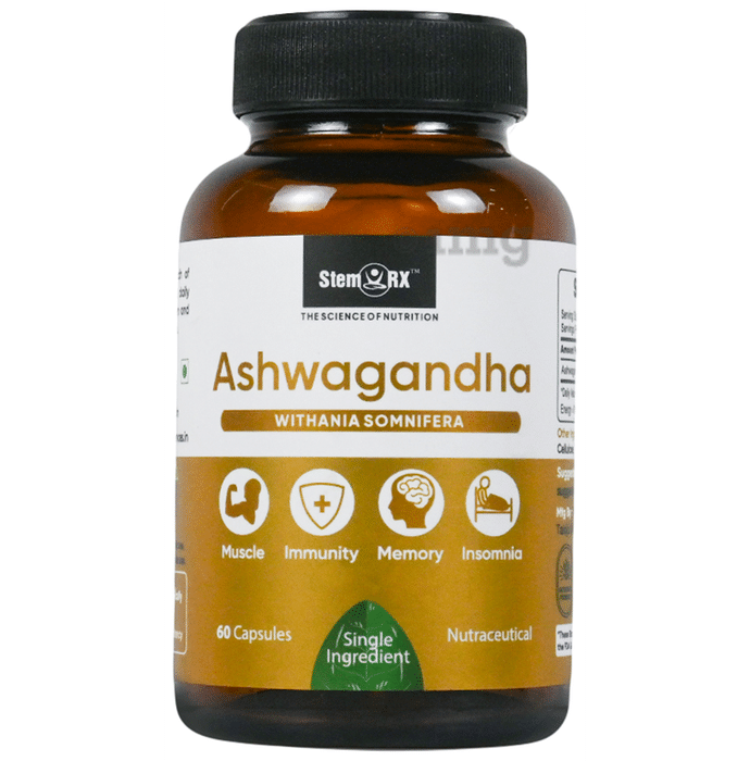 StemRx Ashwagandha Stress Relief Improve, Muscle, Strength | Capsule