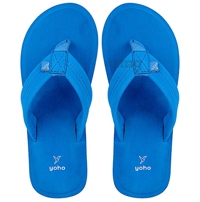 Yoho Lifestyle Doctor Ortho Soft Comfortable and Stylish Flip Flop Slippers for Men Azure Blue 9