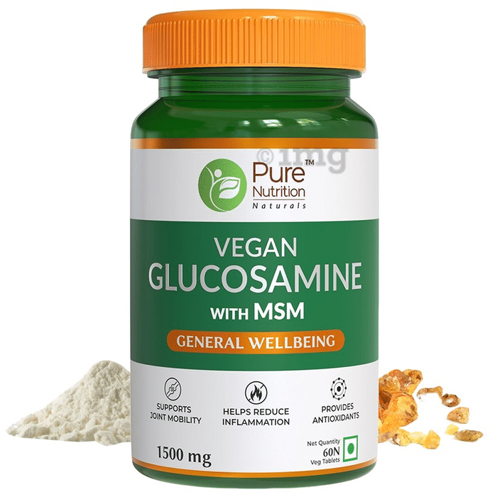 Pure Nutrition Vegan Glucosamine with MSM for Joints & Antioxidant Support | Tablet