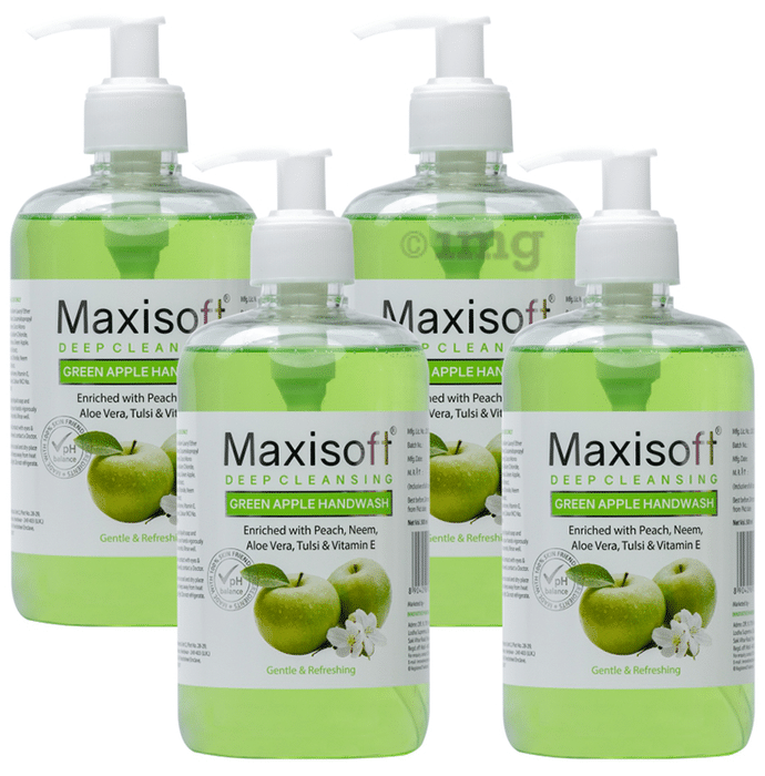 Maxisoft Deep Cleansing Green Apple Hand Wash (500ml Each)