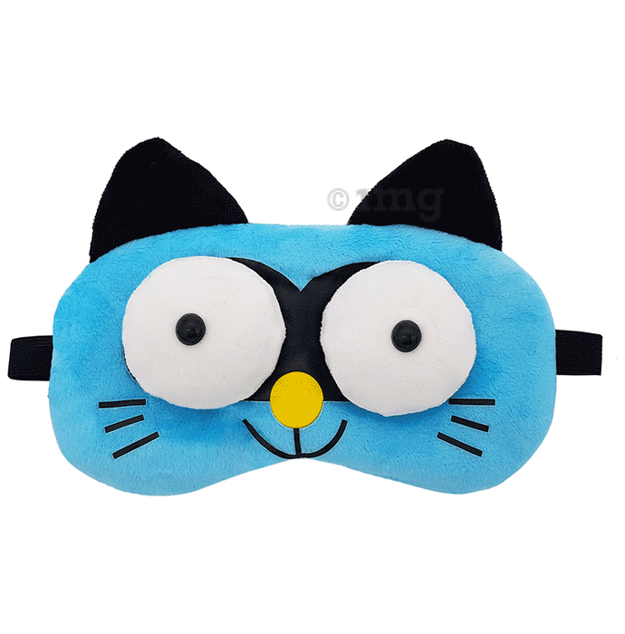 Jenna  Sleeping Eye Mask for Insomnia, Puffy Eyes and Dark Circles 3D Cat Blue