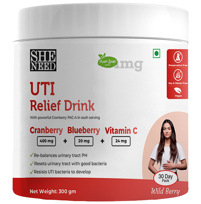 SheNeed Plant Based UTI Relief Drink | Flavour Wild Berry