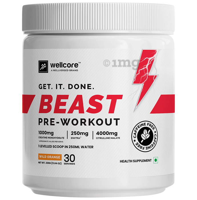 Wellcore Beast Pre-Workout Powder Wild Orange