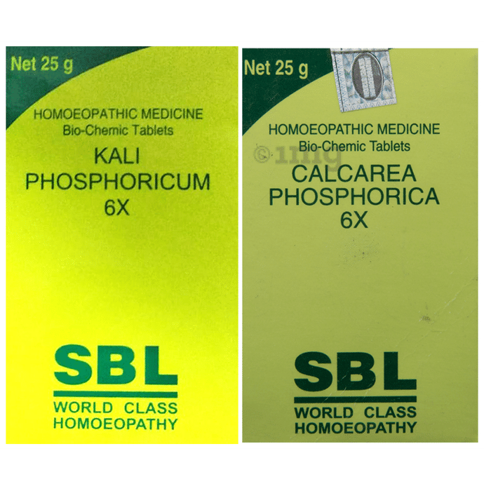 Combo Pack of SBL Kali Phosphoricum Biochemic Tablet 6X & SBL Calcarea Phosphorica Biochemic Tablet 6X (25gm Each)