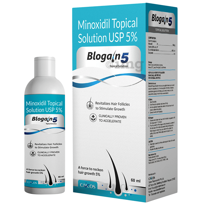 Blogain 5 Minoxidil Topical Solution USP 5%