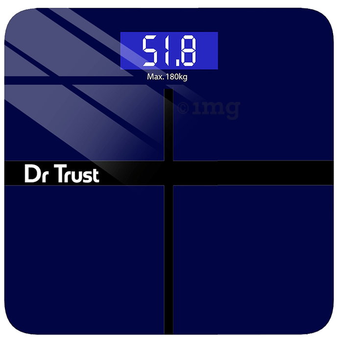 Dr Trust USA Electronic Executive Rechargeable Digital Weighing Scale with Temperature Display Blue