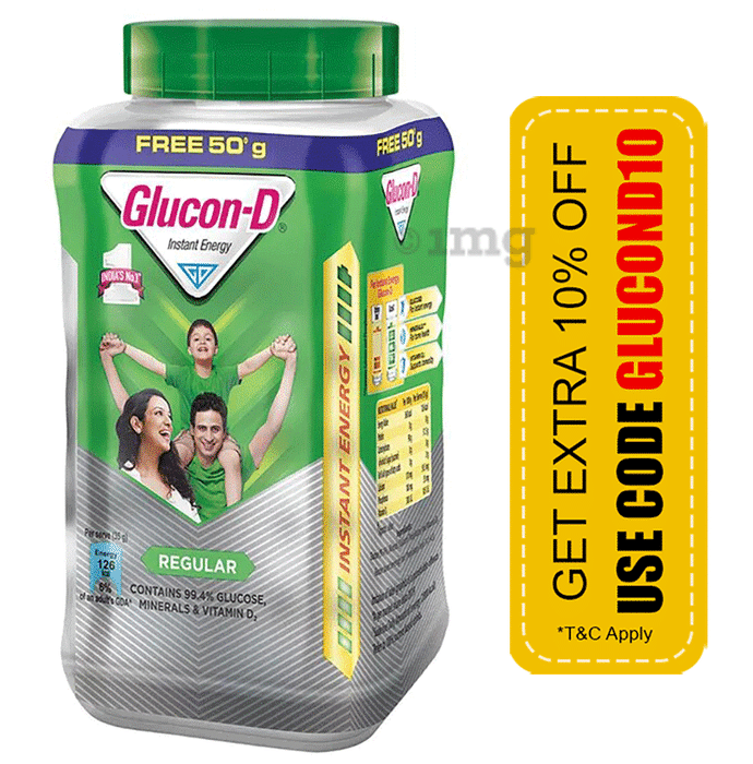 Glucon-D with Glucose, Calcium, Vitamin C & Sucrose | Flavour