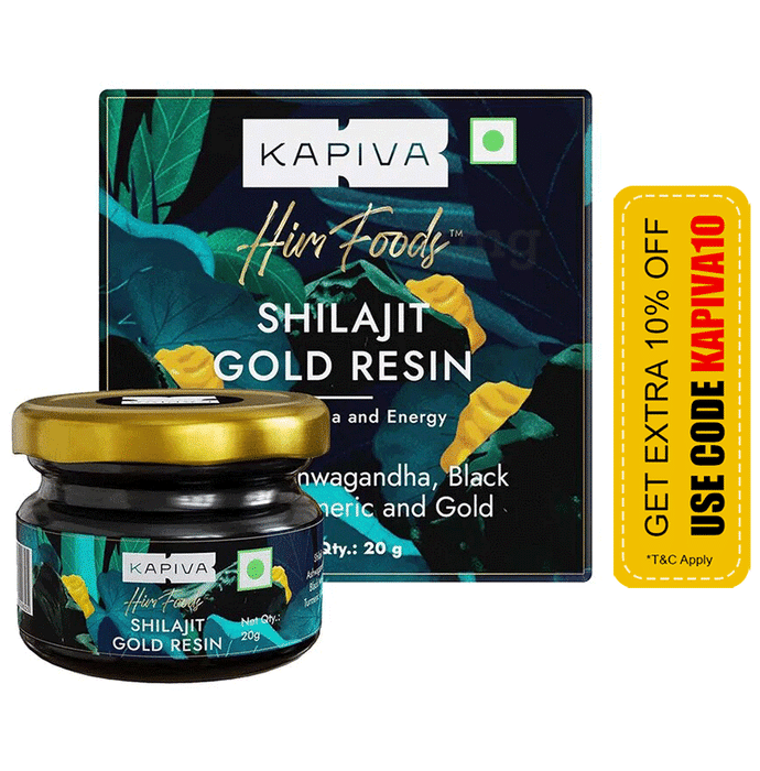 Kapiva Shilajit Gold Resin with Ashwagandha, Black Musli & Gokshura | For Stamina & Energy