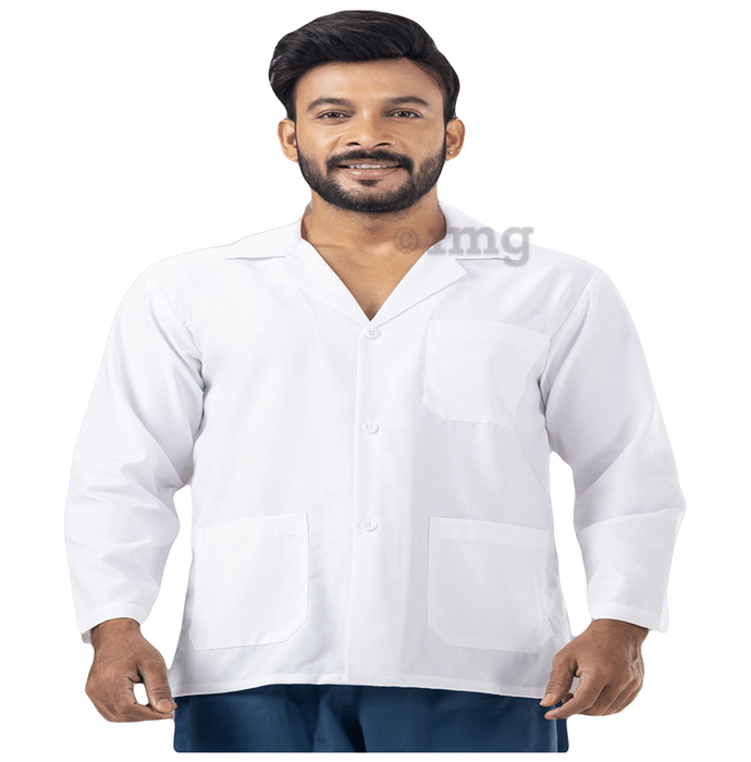 Agarwals Unisex Full Sleeves Lab Coat  for Hospitals & Healthcare Staff Large White