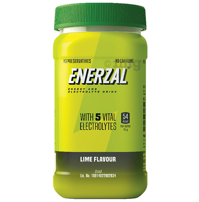 Enerzal Enerzal Energy & Electrolyte Drink with 5 Vital Electrolytes | For Stomach Care | Flavour Powder Lime