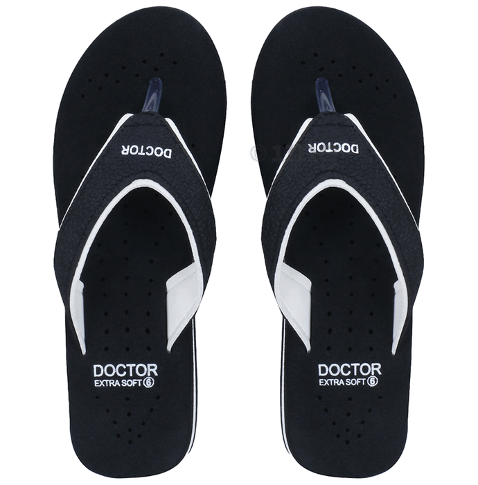 Doctor Extra Soft Orthopaedic Diabetic Pregnancy Comfort Flat Flipflops Slippers For Women 4UK BK White