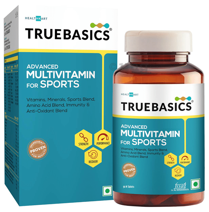 TrueBasics Advanced Multivitamin for Sports with Amino Acids & Antioxidants | For Immunity, Strength & Recovery | Tablet