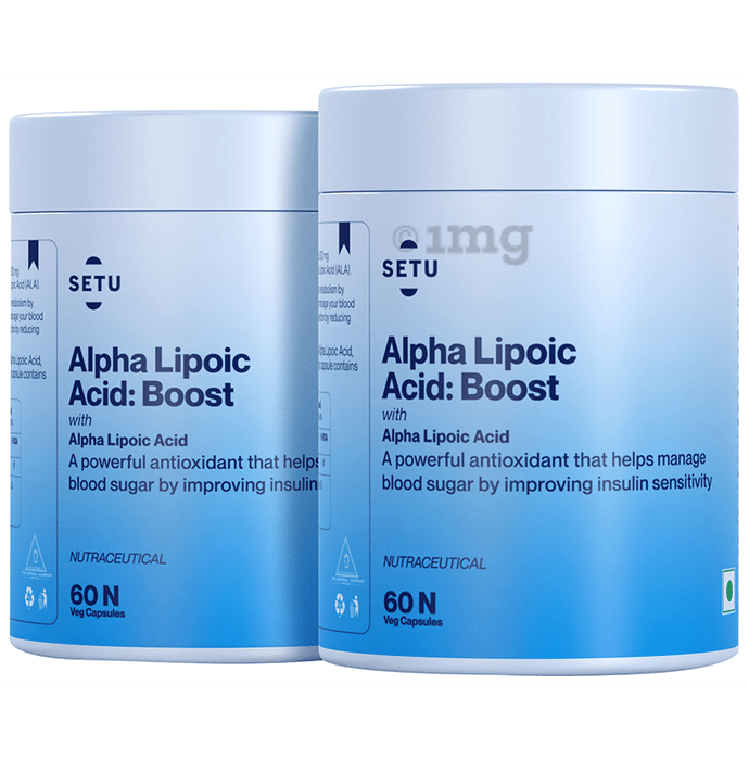 Setu Alpha Lipoic Acid Boost Tablet for Liver Function, Energy & Blood Sugar (60 Each)