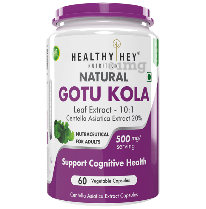 HealthyHey Nutrition Natural Gotu Kola Leaf Extract Vegetable Capsule