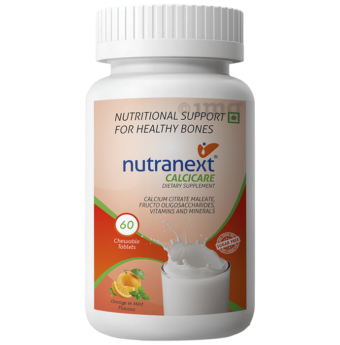 Nutranext Calcicare Chewable Tablet with Vitamin D2, Magnesium & Zinc Orange & Mint