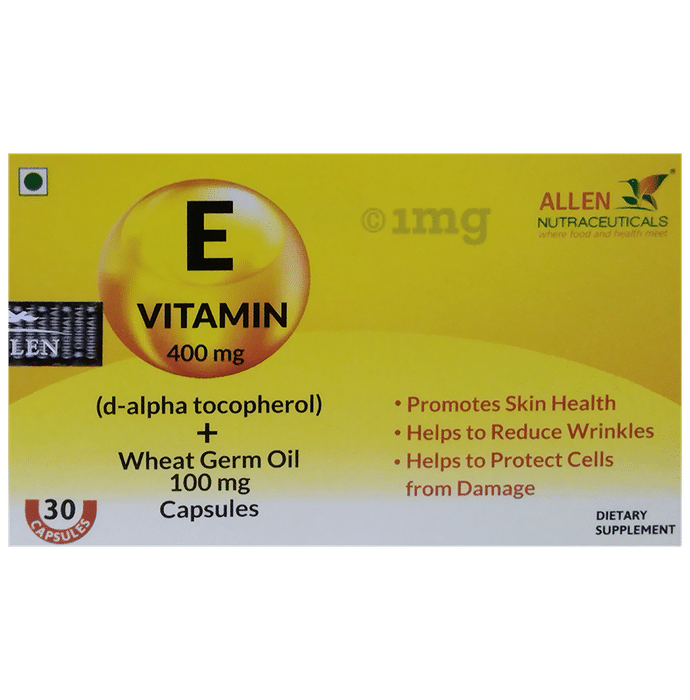 Allen Nutraceutical Vitamin E + WheatGerm Oil for Skin Health | Capsule